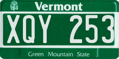 VT license plate XQY253