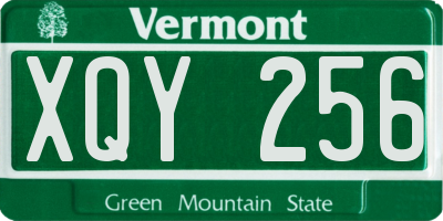 VT license plate XQY256