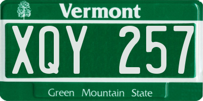 VT license plate XQY257