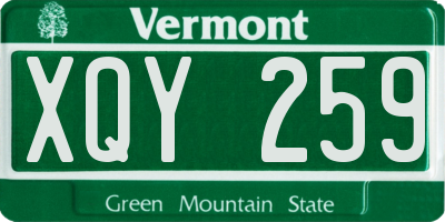 VT license plate XQY259