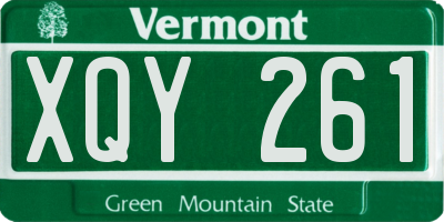 VT license plate XQY261