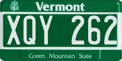 VT license plate XQY262