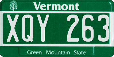 VT license plate XQY263