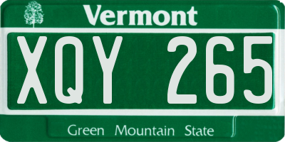 VT license plate XQY265
