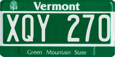 VT license plate XQY270