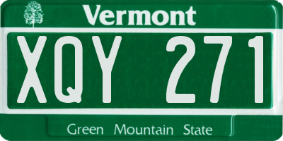 VT license plate XQY271