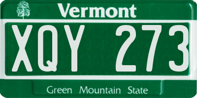 VT license plate XQY273