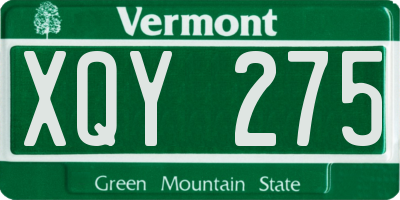VT license plate XQY275