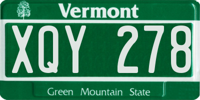 VT license plate XQY278