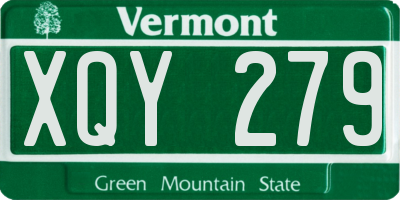 VT license plate XQY279