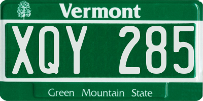 VT license plate XQY285
