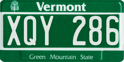 VT license plate XQY286