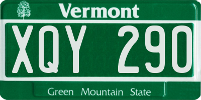 VT license plate XQY290
