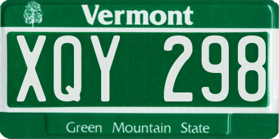 VT license plate XQY298