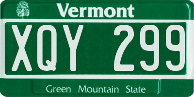 VT license plate XQY299