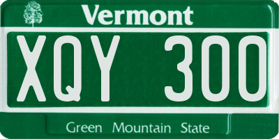 VT license plate XQY300