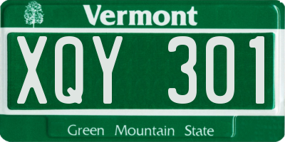 VT license plate XQY301