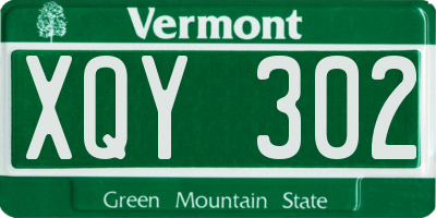 VT license plate XQY302