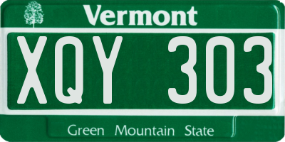 VT license plate XQY303