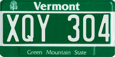 VT license plate XQY304