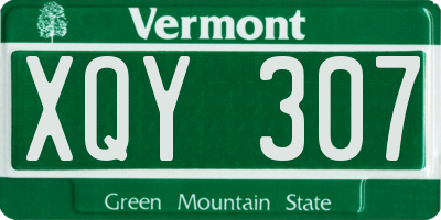 VT license plate XQY307