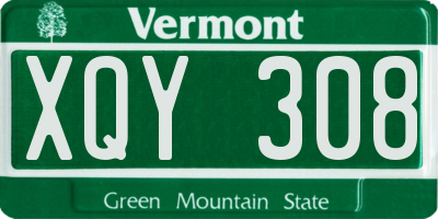 VT license plate XQY308