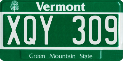VT license plate XQY309