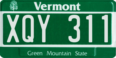 VT license plate XQY311