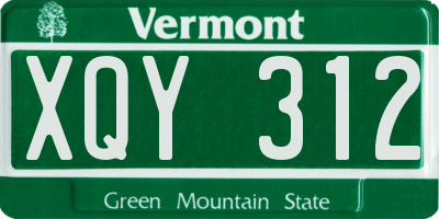 VT license plate XQY312