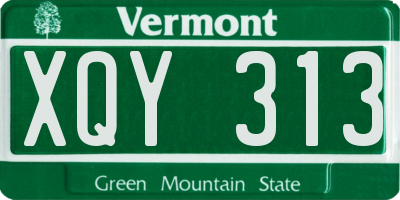 VT license plate XQY313