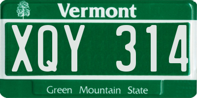 VT license plate XQY314
