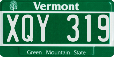 VT license plate XQY319