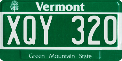 VT license plate XQY320
