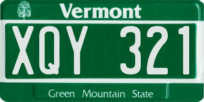 VT license plate XQY321
