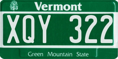 VT license plate XQY322