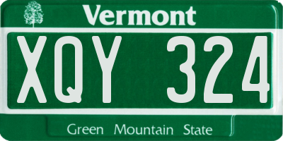 VT license plate XQY324