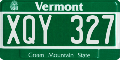 VT license plate XQY327
