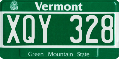 VT license plate XQY328