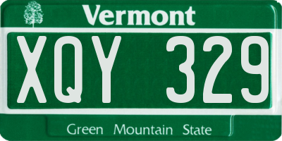 VT license plate XQY329