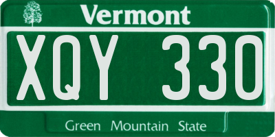 VT license plate XQY330