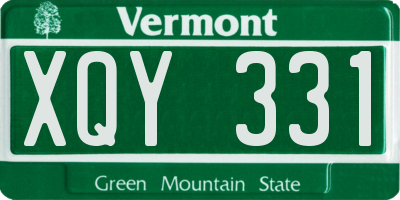 VT license plate XQY331