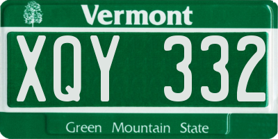 VT license plate XQY332
