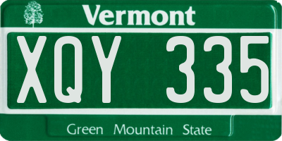 VT license plate XQY335