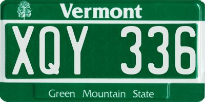 VT license plate XQY336