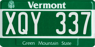 VT license plate XQY337