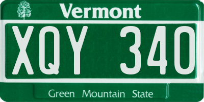 VT license plate XQY340