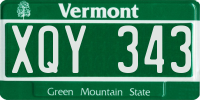 VT license plate XQY343