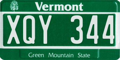 VT license plate XQY344