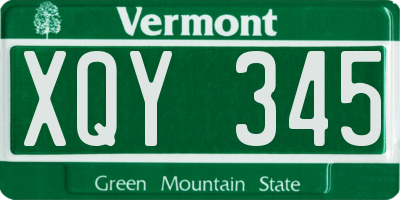 VT license plate XQY345