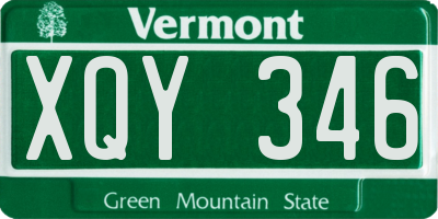 VT license plate XQY346